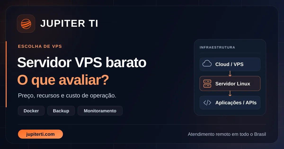 VPS econômica com cloud, servidor Linux e aplicações para comparar preço, recursos e custo de operação